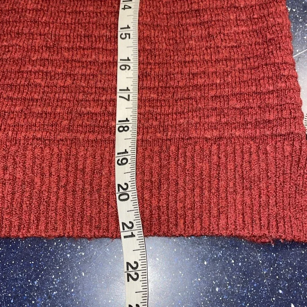 Madewell Turtleneck Sweater Maroon Dolman Sleeves Ribbed Wool Blend Sz XS O/S - Picture 7 of 8